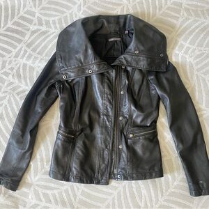 Black leather jacket - VINCE